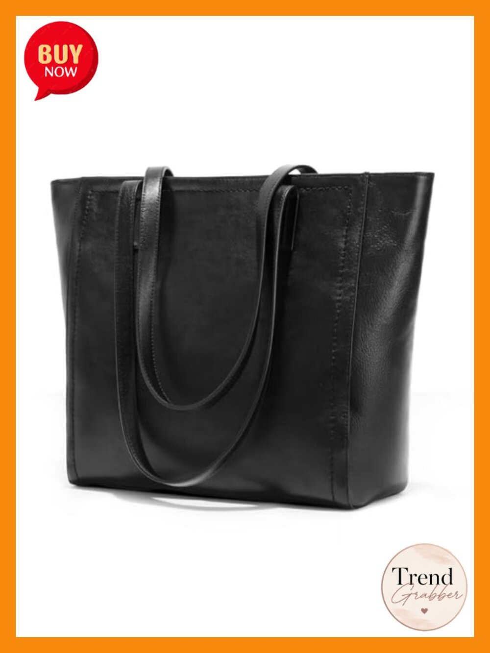 Vintage Genuine Leather Work Tote Bag with Zipper, Womens Laptop Travel Satchel